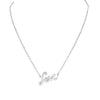 18K White Gold Diamond "Love" Pendant with Chain 0.20CT