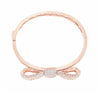 18K Rose Gold Diamond Bow Design Bangle With Round Cut Diamonds 7.84CT