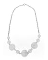 14K White Gold Necklace with White Diamond Balls 27.00CT