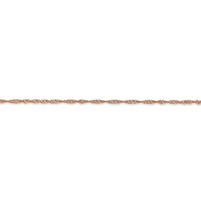 14K Rose Gold 1 mm Singapore Chain Available Sizes 16"-24"