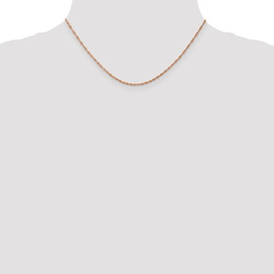 14K Rose Gold 1 mm Singapore Chain Available Sizes 16"-24"