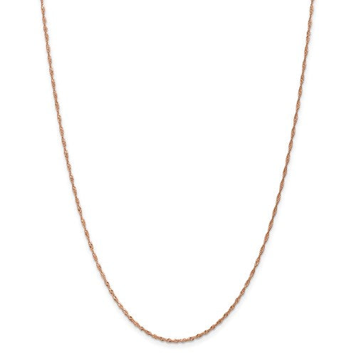 14K Rose Gold 1 mm Singapore Chain Available Sizes 16"-24"