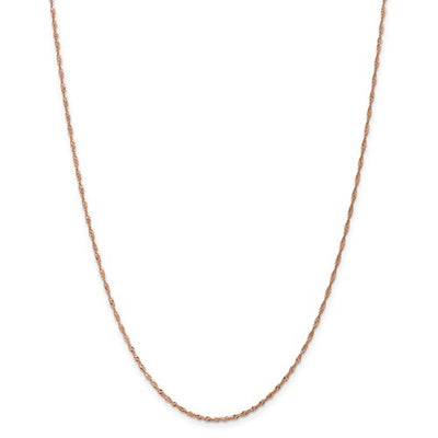 14K Rose Gold 1 mm Singapore Chain Available Sizes 16"-24"