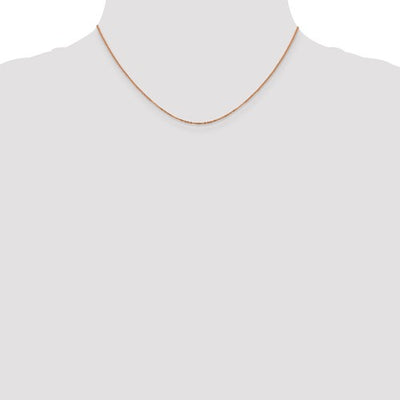 14K Rose Gold 1.1 mm Flat Cable Chain Available Sizes 16"-24"