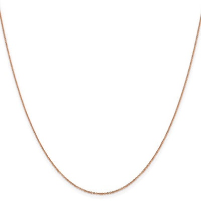 14K Rose Gold 1.1 mm Flat Cable Chain Available Sizes 16"-24"