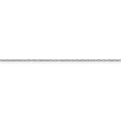 14K White Gold 1 mm Long Open Cable Link Chain Available Sizes 16"-20"