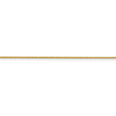 14K Yellow Gold 1.15 mm Oval Open Cable Link Chain Available Sizes 16"-20"