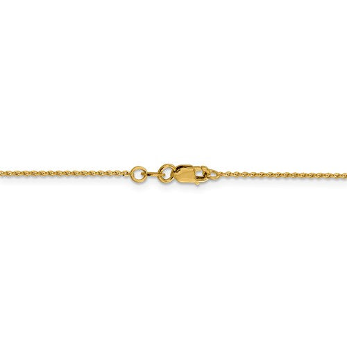 14K Yellow Gold 1.15 mm Oval Open Cable Link Chain Available Sizes 16"-20"