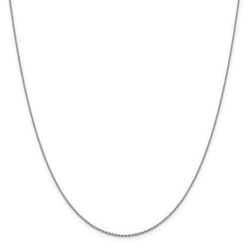 14K White Gold 1.15 mm Oval Open Cable Link Chain Available Sizes 16"-20"