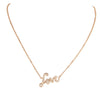 18K Rose Gold Diamond "Love" Pendant with Chain 0.20CT