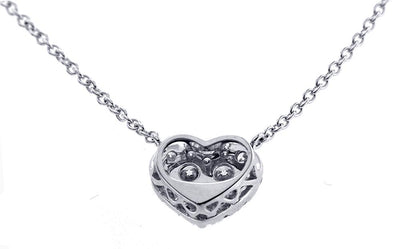 18K White Gold Diamond Heart Necklace With 0.50CT