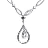 18K White Gold Diamond Chain with Tear Drop Pendant 1.66CT