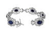 18K White Gold Blue Sapphire Bracelet with Round Diamonds 5.00CT Sapphire Weight Is 14.54CT