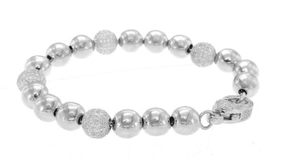 10K White Gold Diamond Bracelet With Round Cut Diamonds 5.00CT