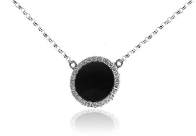 18K White Gold Diamond Circle Necklace 0.20CT