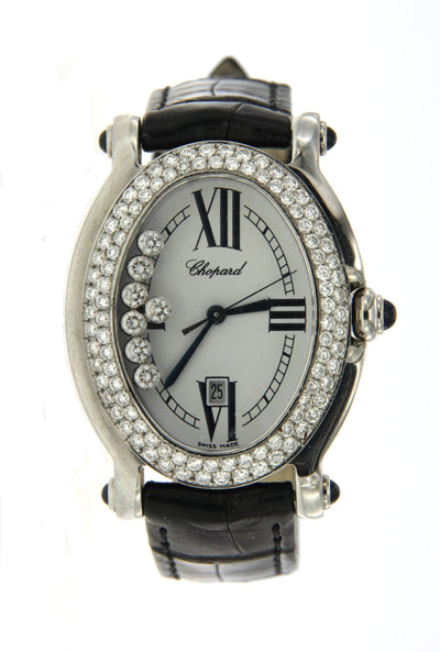 Oval Shape Chopard Happy Sport with Leather Band