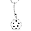 18K White Gold Ball Necklace with Black Diamonds