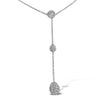 18K White Gold Diamond Ball Necklace With Round Cut Diamonds 2.59CT