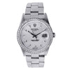 Vintage Rolex Oyster Perpetual Date Diamond Watch,, Stainless Steel with Diamonds 34mm