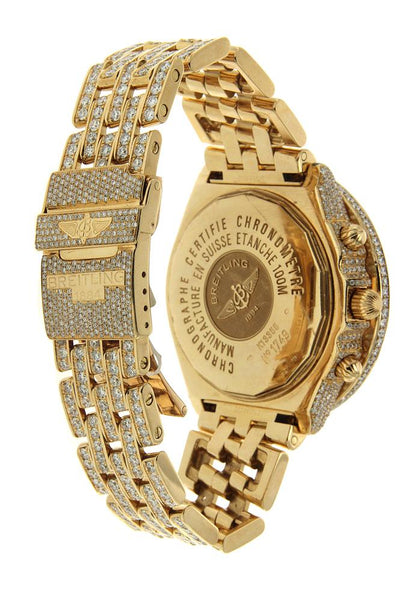 Yellow Gold Breitling Crosswind Custom with White Diamonds