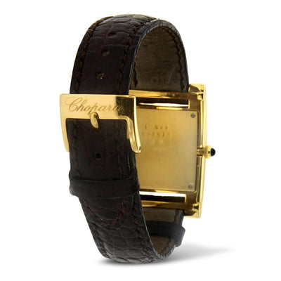 Yellow Gold and Leather Diamond " Your Hour" Chopard Watch