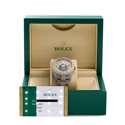 Rolex Sky-Dweller Diamond Watch, 326933 42mm, Arabic Numerals Diamond Dial With 25.75 CT Diamonds