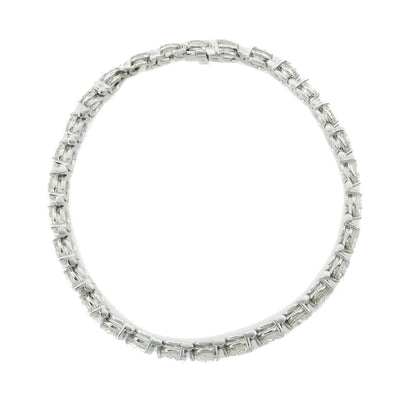 18K White Gold Diamond Tennis Bracelet With Round Cut Diamonds 13.25CT