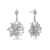 18K White Gold Ladies Earrings With Round Shaped Diamonds