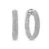 18K White Gold Ladies Earrings With Round Shaped Diamonds