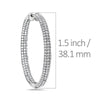 18K White Gold Hoop Ladies Earrings With Round Shaped Diamonds