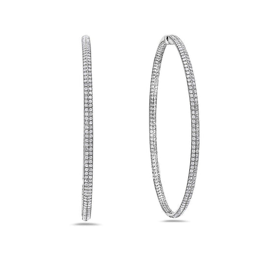 18K White Gold Ladies Earrings With 6.28 CT Diamonds
