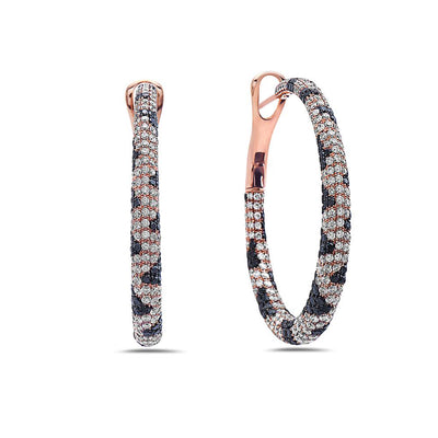 18K Rose Gold Ladies Earrings With 11.83 CT Diamonds