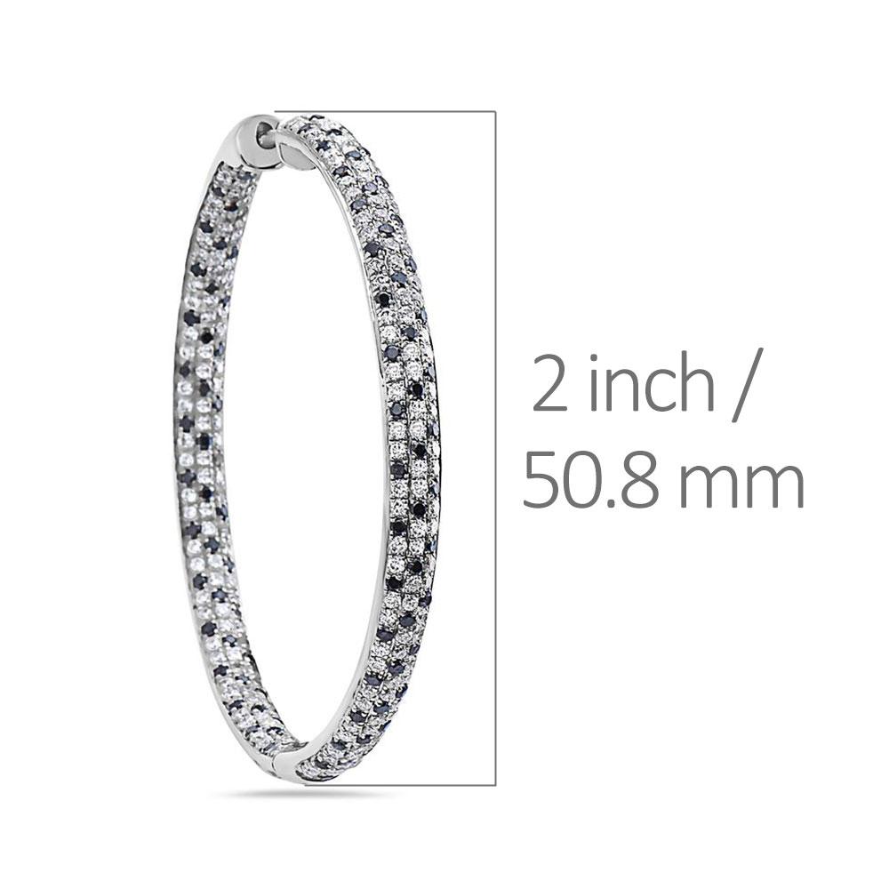 14K White Gold Ladies Earrings With 6.09 CT Diamonds