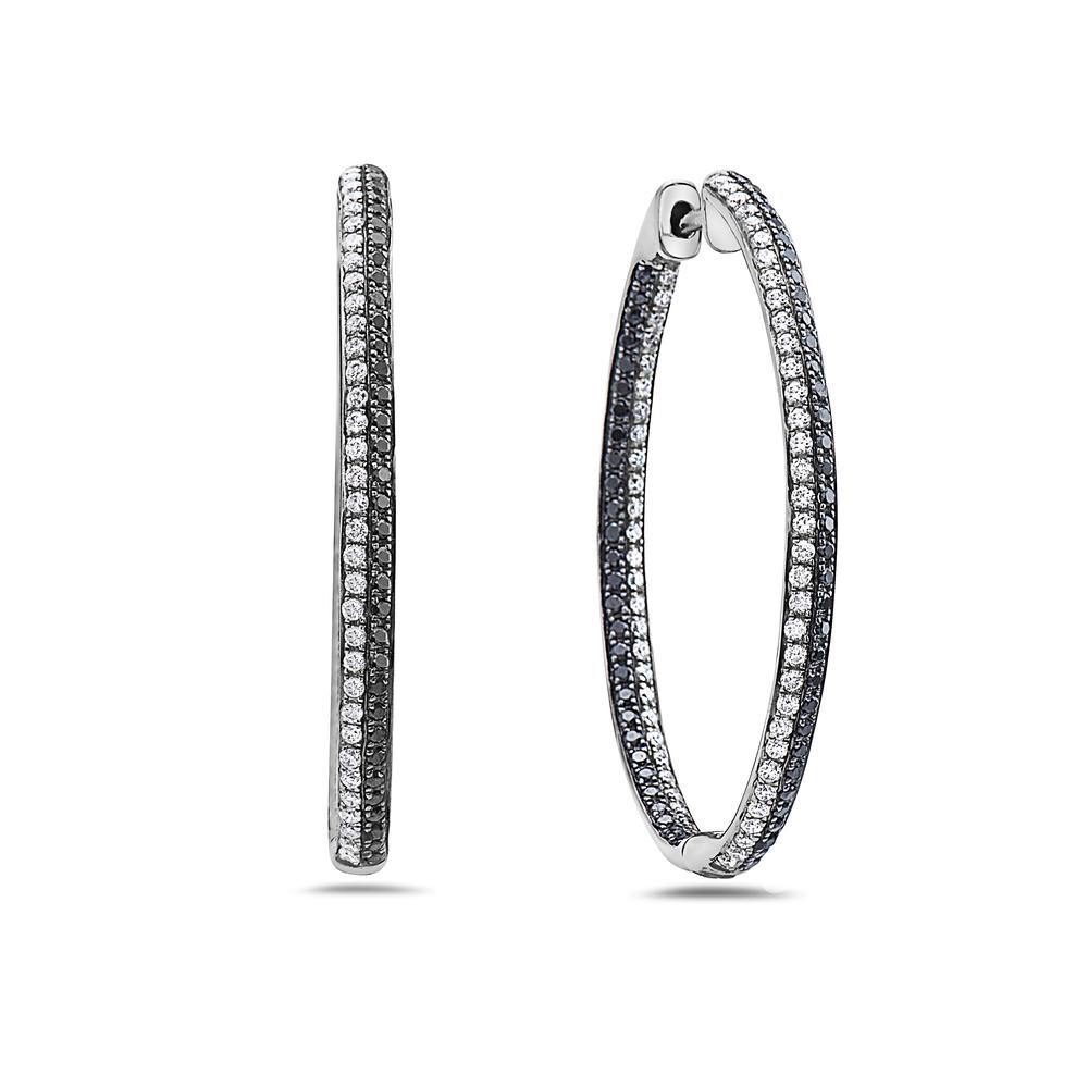 14K White Gold Ladies Earrings With 2.42 CT Diamonds