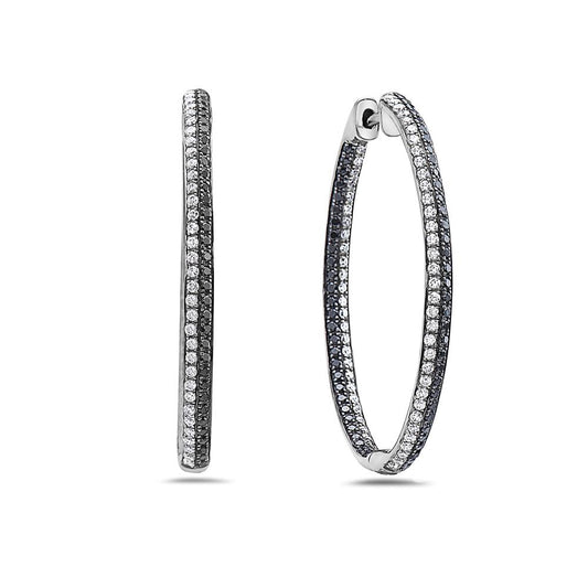 14K White Gold Ladies Earrings With 2.42 CT Diamonds