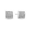 14K White Gold Ladies Earrings With Round Shaped Diamonds