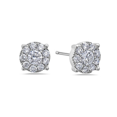 18K White Gold Ladies Earrings With 0.71 CT Diamonds