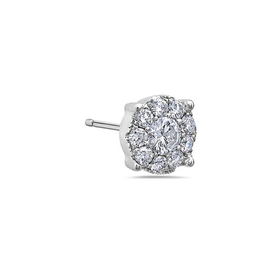 18K White Gold Ladies Earrings With 0.71 CT Diamonds