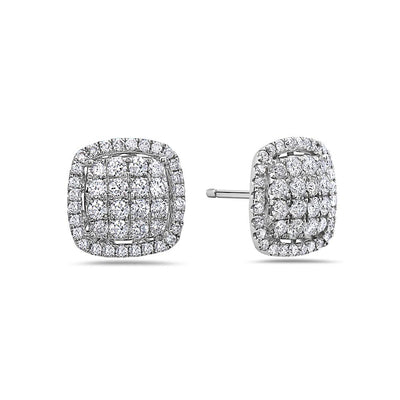 18K White Gold Ladies Earrings With 1.32 CT Diamonds