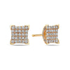 14K Yellow Gold Ladies Earrings With 1.21 CT Diamonds