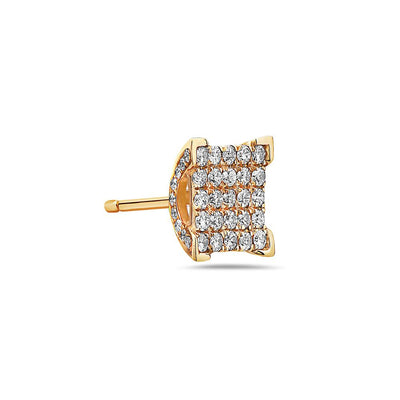 14K Yellow Gold Ladies Earrings With 1.21 CT Diamonds