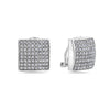 14K White Gold Ladies Earrings With Round Shaped Diamonds