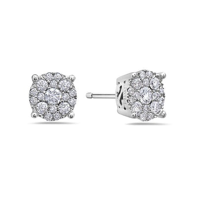 18K White Gold Ladies Earrings With 0.39 CT Diamonds