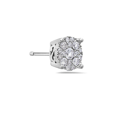 18K White Gold Ladies Earrings With 0.39 CT Diamonds