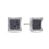 14K White Gold Ladies Earrings With Round Shaped Diamonds