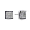 14K White Gold Ladies Earrings With Round Shaped Diamonds