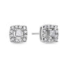 10K White Gold Ladies Earrings With 0.75 CT Diamonds