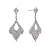 18K White Gold Ladies Earrings With Round Shaped Diamonds