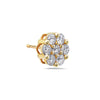 14K Yellow Gold Ladies Earrings With Round Shaped Diamonds