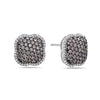 14K White Gold Ladies Earrings With Round Shaped Diamonds